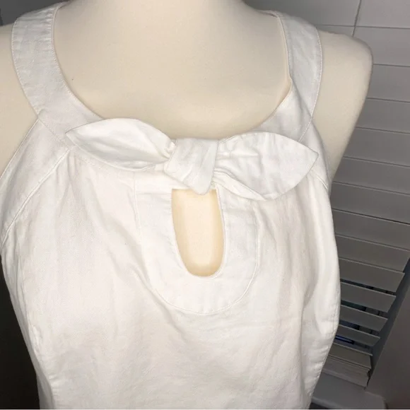 Vineyard Vines White Cotton Linen Eyelet Cut-Out Halter Tank Top | sz 12 - Picture 2 of 6